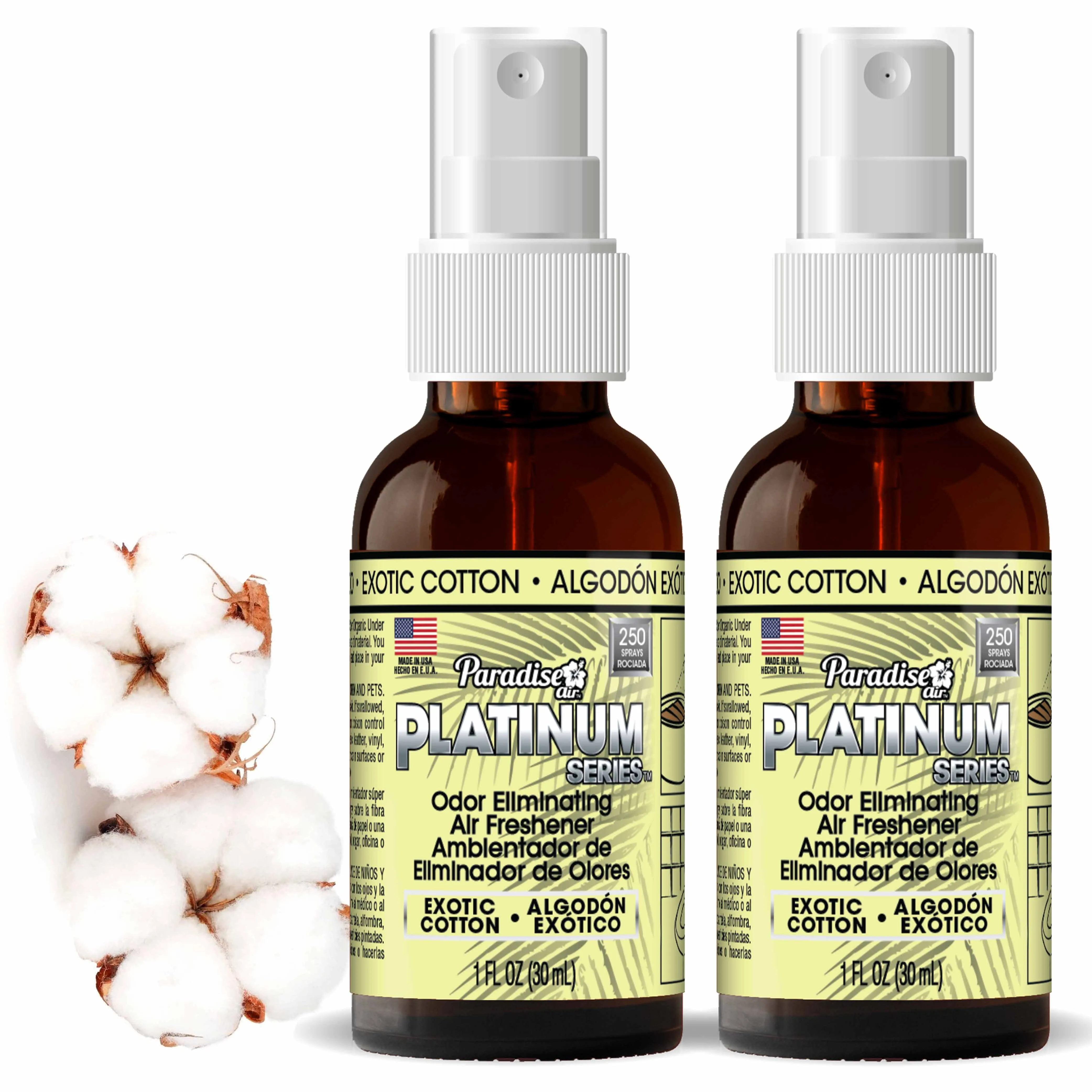 2 Car Air Fresh Spray Bottles Bathroom Spray Odor Eliminate Cotton Scent Strong