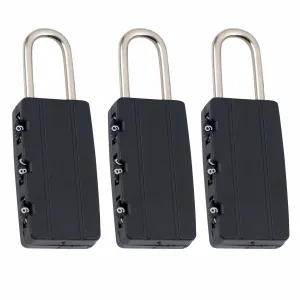3 Pk Three Digit Combination Padlock Lock Heavy Duty Security Outdoor Gym Locker