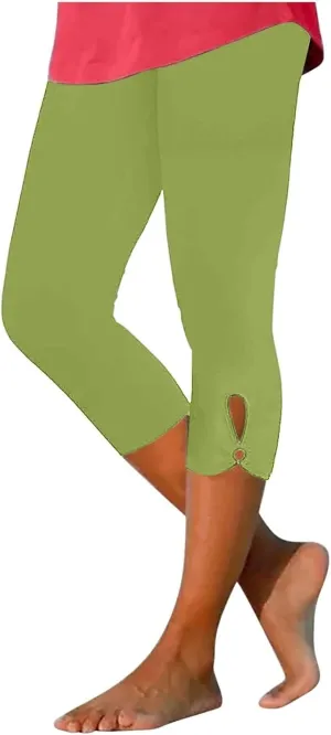 Capri Leggings for Women Tummy Control High Waist Yoga Pants Soft Leggings Summer Dressy Workout Pants