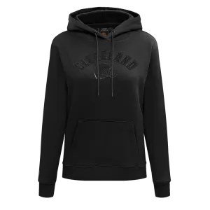 CLEVELAND BROWNS TRIPLE BLACK WOMEN'S FLC PO HOODIE (TRIPLE BLACK WOMEN'S)