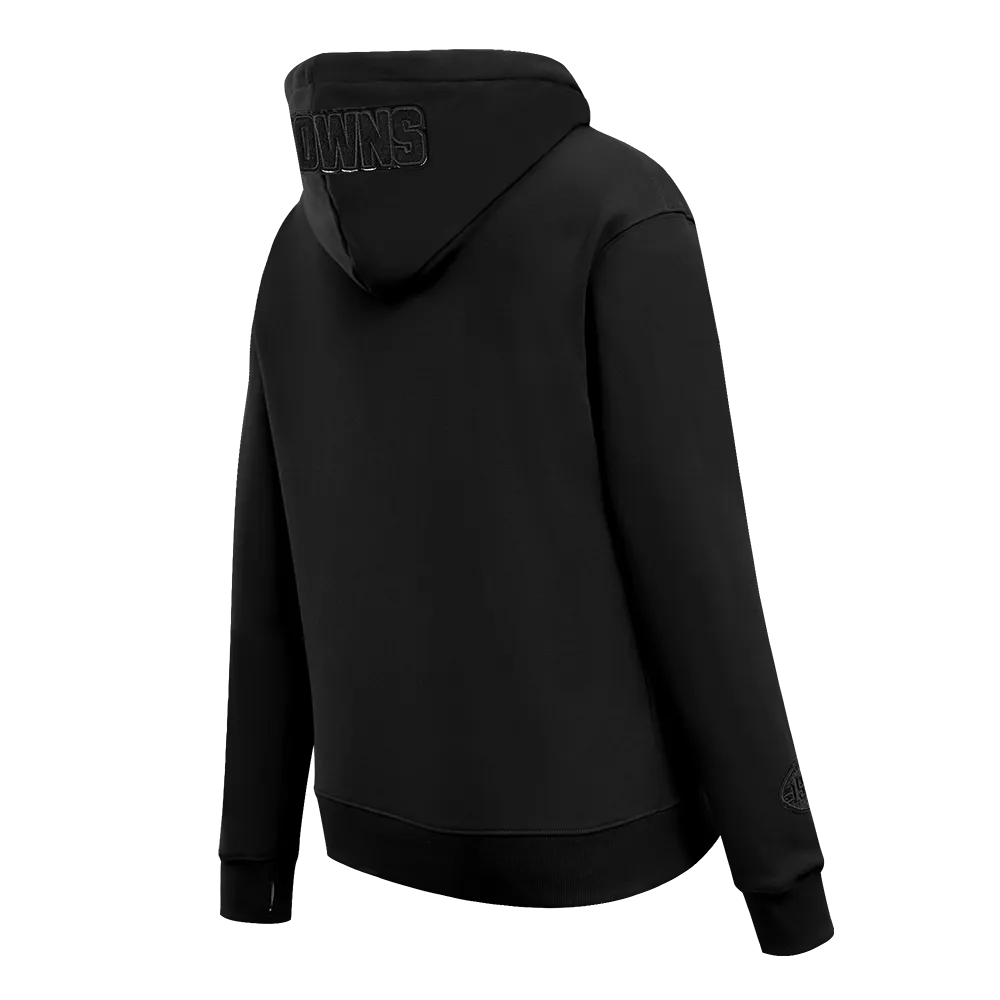CLEVELAND BROWNS TRIPLE BLACK WOMEN'S FLC PO HOODIE (TRIPLE BLACK WOMEN'S)