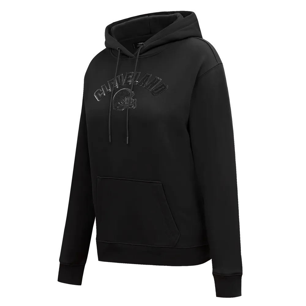 CLEVELAND BROWNS TRIPLE BLACK WOMEN'S FLC PO HOODIE (TRIPLE BLACK WOMEN'S)
