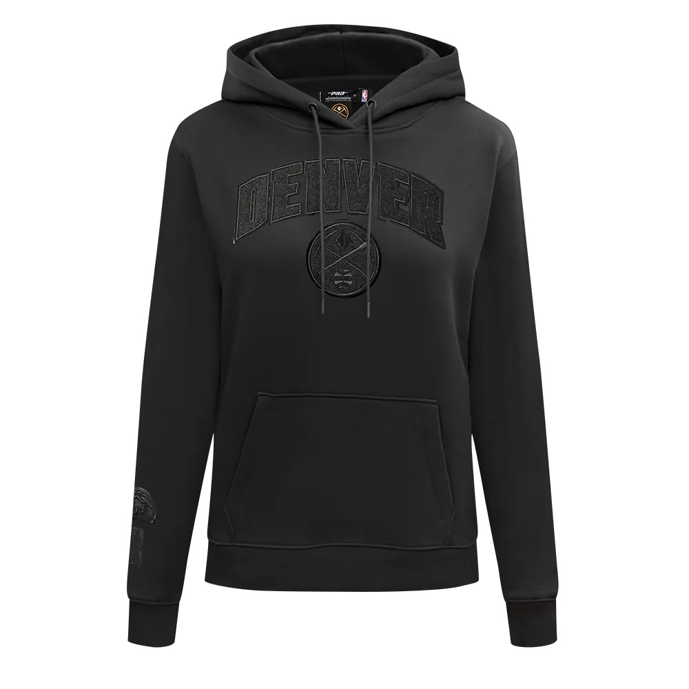 DENVER NUGGETS TRIPLE BLACK WOMEN'S FLC PO HOODIE (TRIPLE BLACK WOMEN'S)