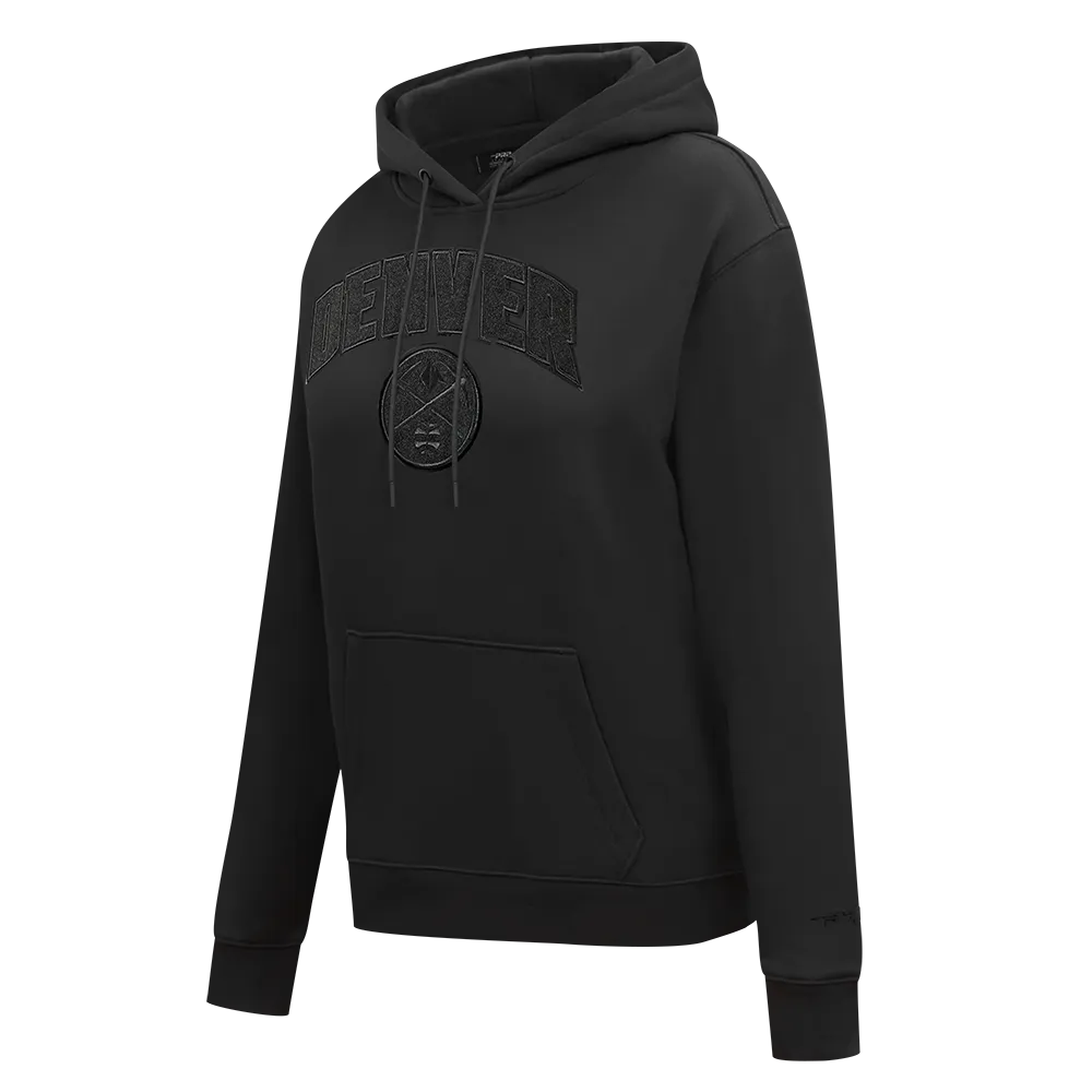 DENVER NUGGETS TRIPLE BLACK WOMEN'S FLC PO HOODIE (TRIPLE BLACK WOMEN'S)