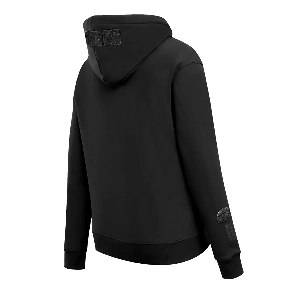 DENVER NUGGETS TRIPLE BLACK WOMEN'S FLC PO HOODIE (TRIPLE BLACK WOMEN'S)