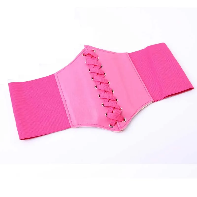 PU Leather Wide Straps Slimming Waistband Corset Belts