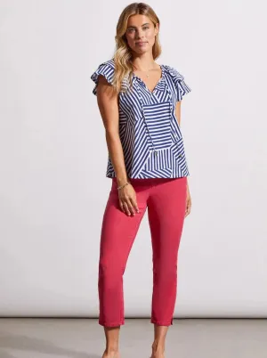 Pull on Capri W Hem Slits [Raspberry-1761O]