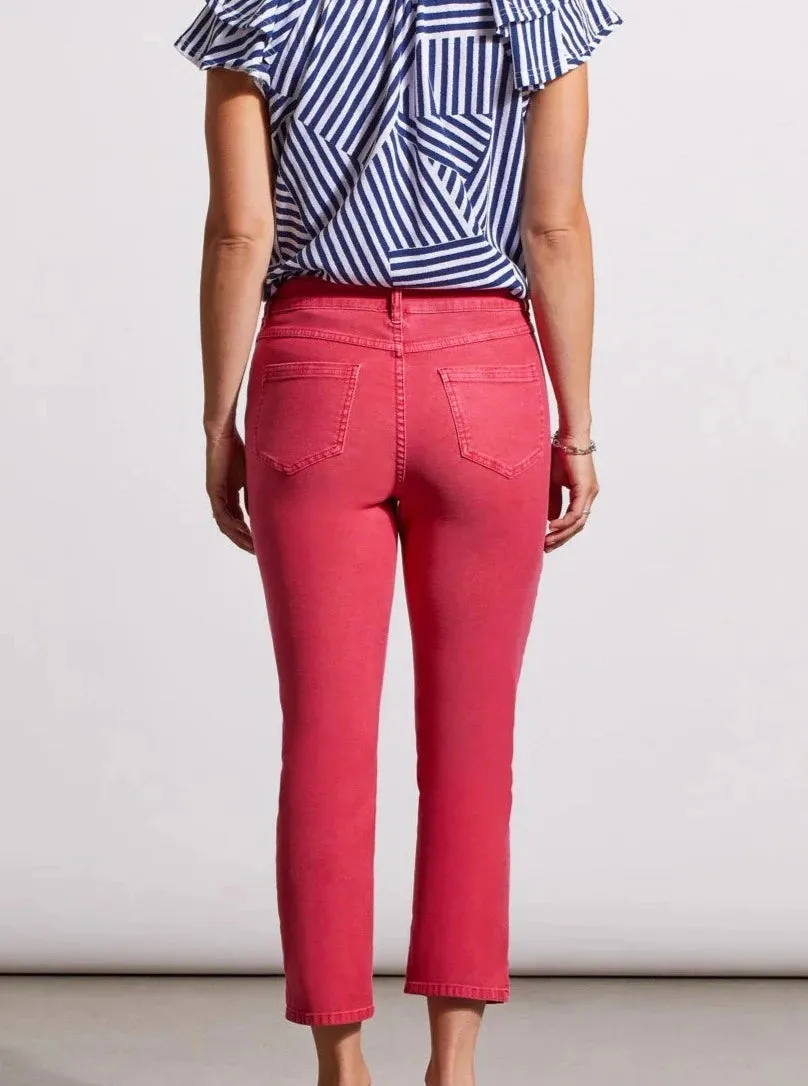 Pull on Capri W Hem Slits [Raspberry-1761O]