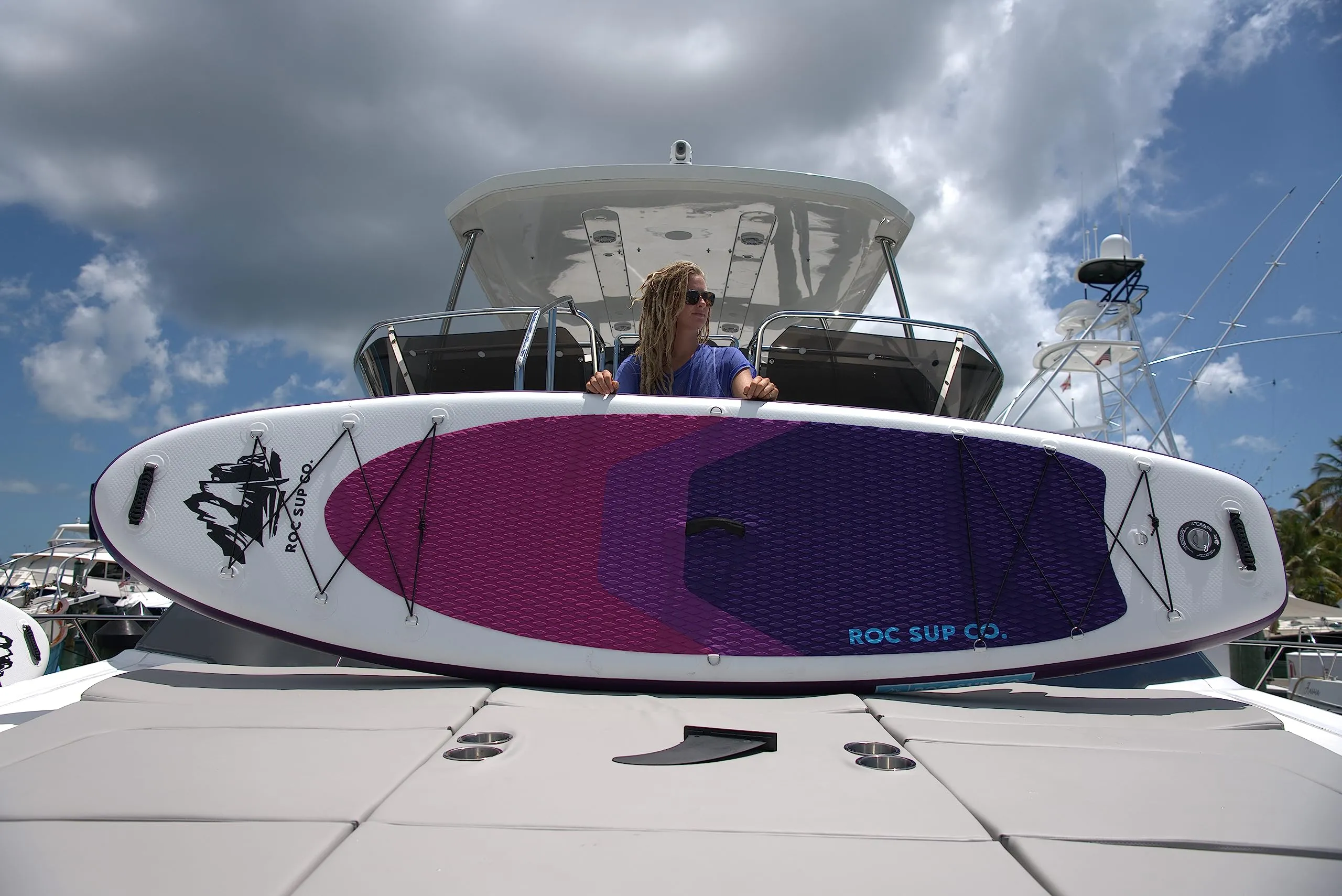 Roc Inflatable Stand Up Paddle Boards 10 ft 6 in with Premium SUP Paddle Board Accessories, Wide Stable Design, Non-Slip Comfort Deck for Youth & Adults (Violet)