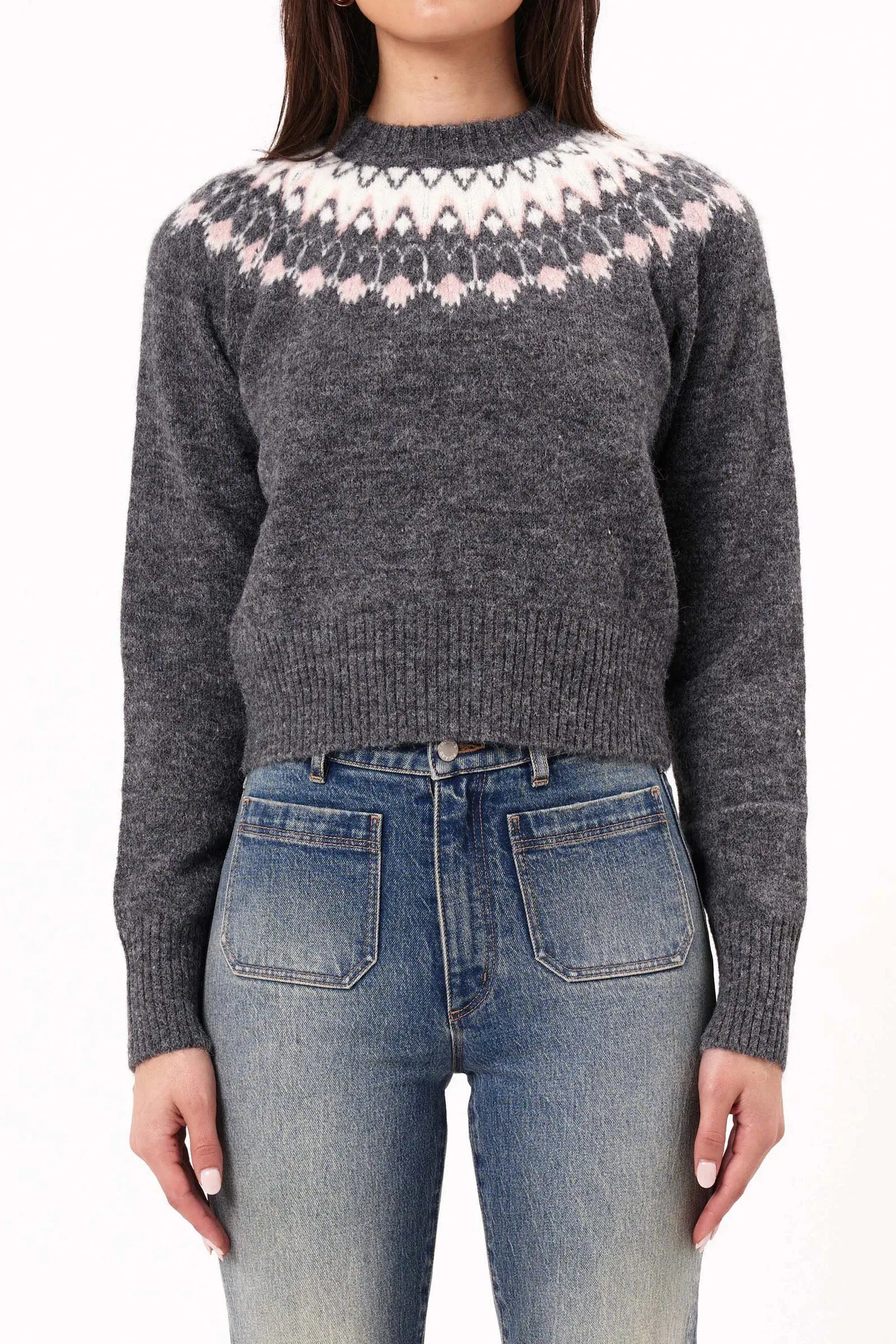 Rollas Fair Isle Knit Sweater Vintage Black