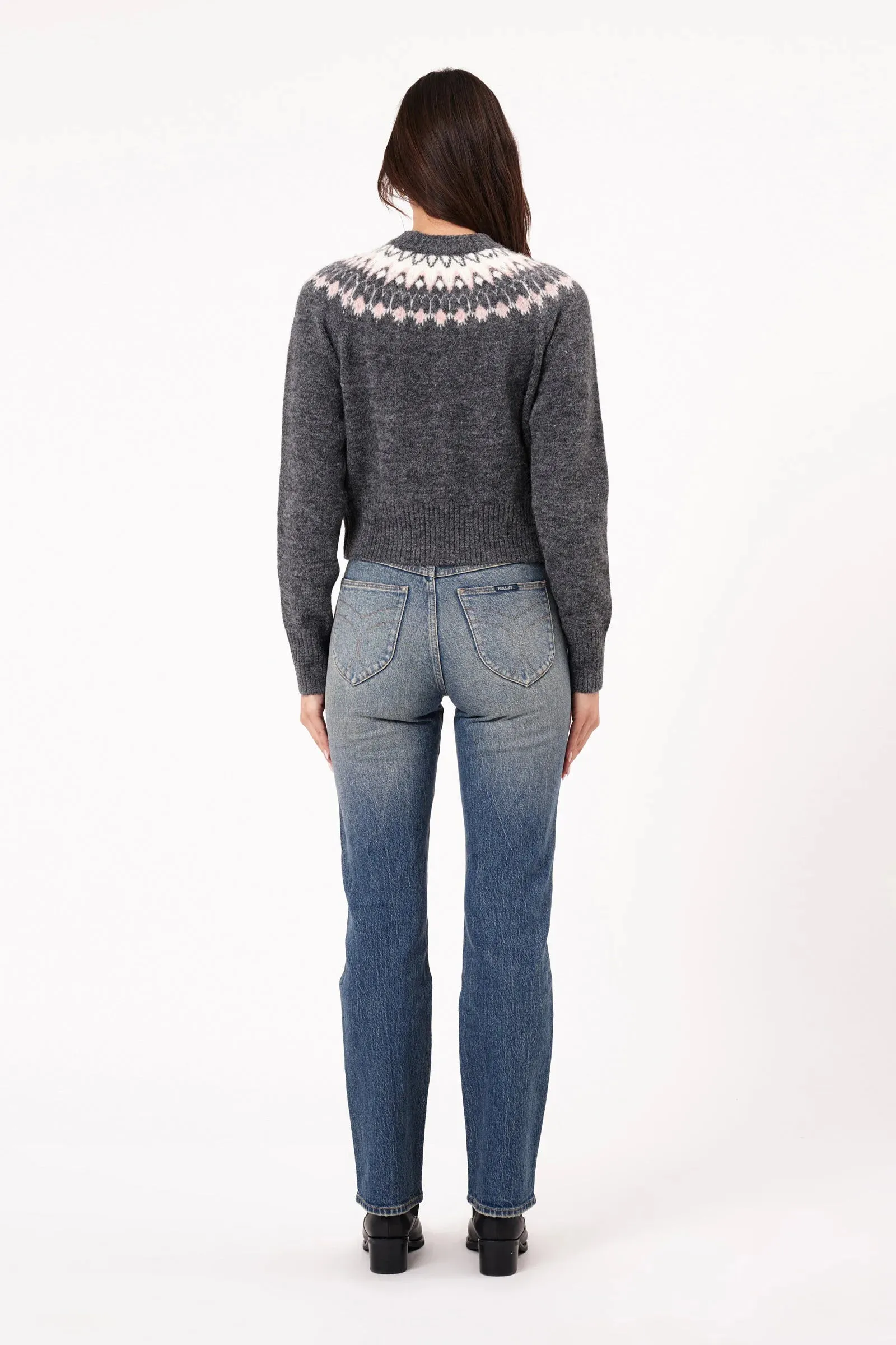Rollas Fair Isle Knit Sweater Vintage Black
