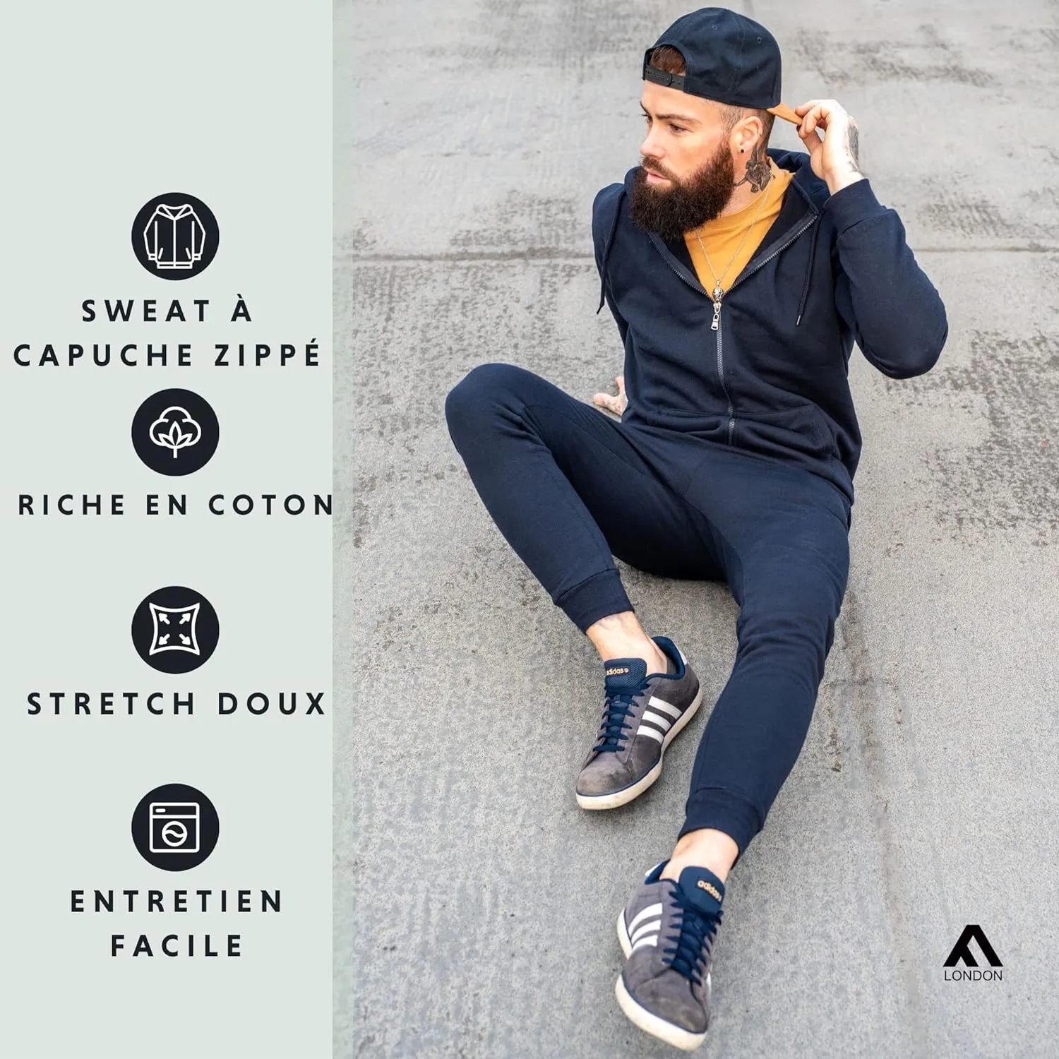 Sweat-Shirt  Capuche Homme Hyfresh Zipped  Confortable et Polyvalent | Fitnessterapy