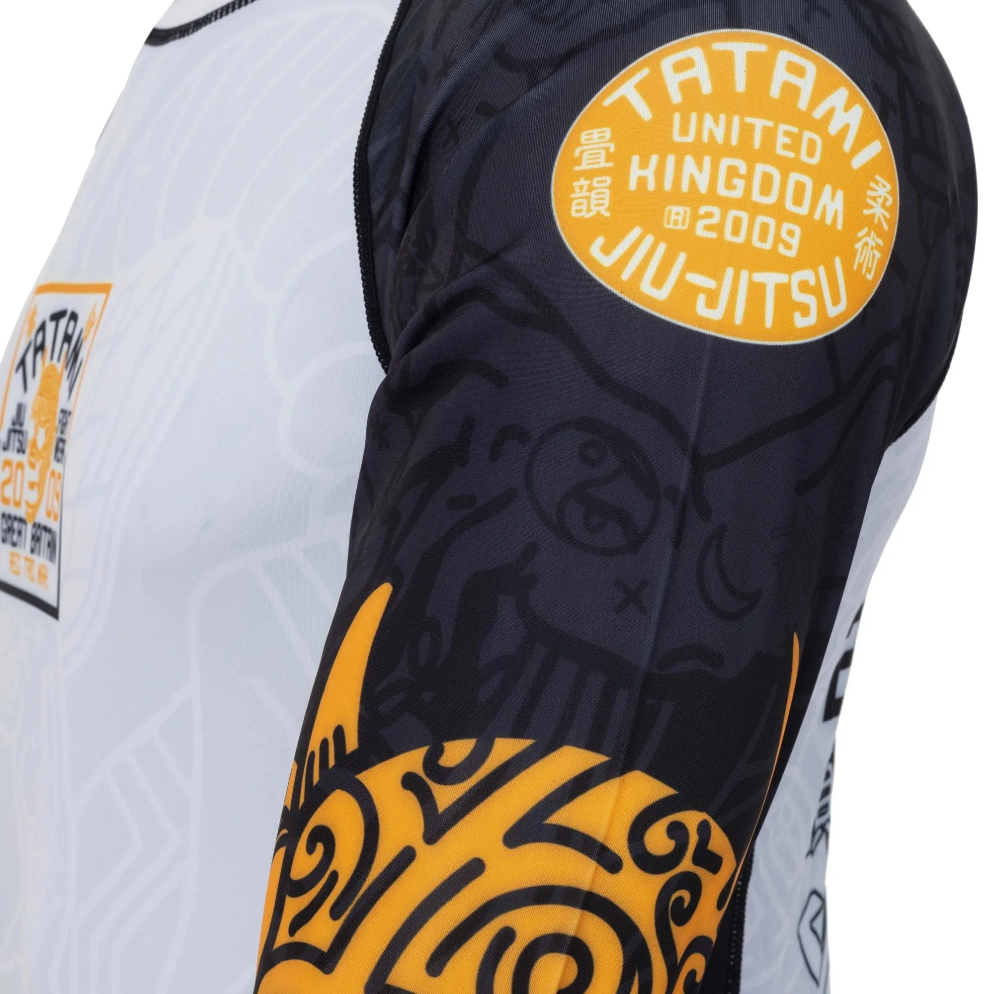 Tatami Serpent Long Sleeve Rash Guard - White/Orange