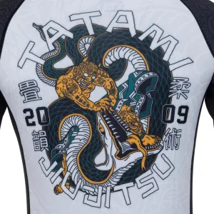 Tatami Serpent Long Sleeve Rash Guard - White/Orange